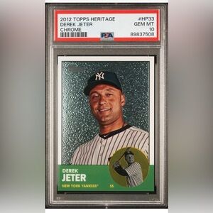 2012 Topps Heritage Chrome Derek Jeter #HP33 PSA 10 Gem Mint /1963 HOF Yankees